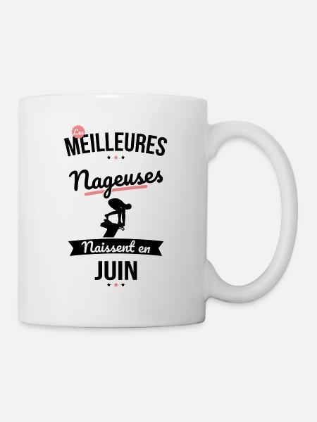 Les meilleures nageuses naissent en Juin - Mug blanc - blanc