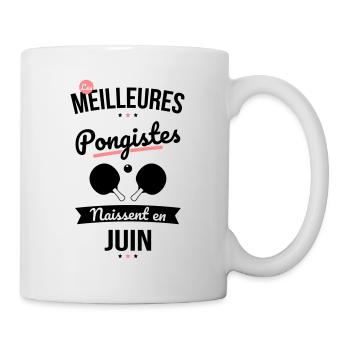 Les meilleures pongistes naissent en Juin - Mug blanc - blanc - Droite