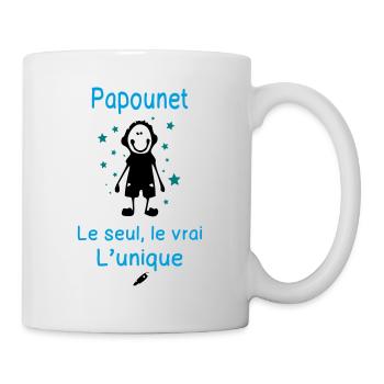 Papounet le Seul le Vrai l'Unique - Cadeau Humour - Mug blanc - blanc - Droite
