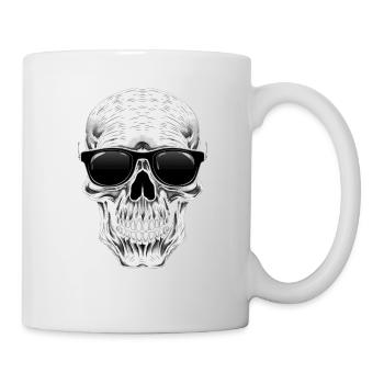 Doigts coeur cage présent costume de squelette - Mug blanc - blanc - Droite