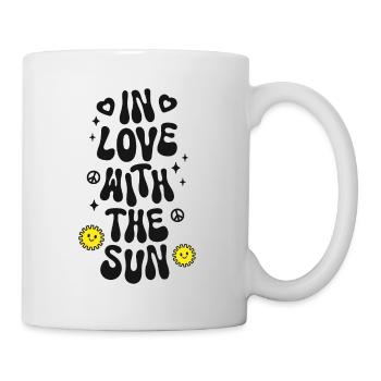 Amoureux du soleil Spruch Trendy Retro Peace - Mug blanc - blanc - Droite