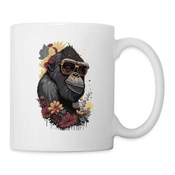 Illustration d’un gorille portant des lunettes de soleil - Mug blanc - blanc - Droite