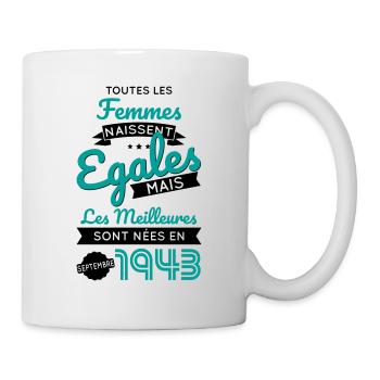 Anniversaire 81 ans - Meilleures Septembre 1943 - Mug blanc - blanc - Droite