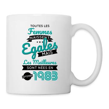 Anniversaire 40 ans - Meilleures Septembre 1983 - Mug blanc - blanc - Droite