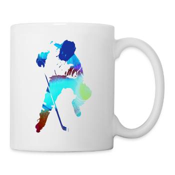 Eishockey, Hockey, Graffi, bunt - Tasse - Weiß - Rechts