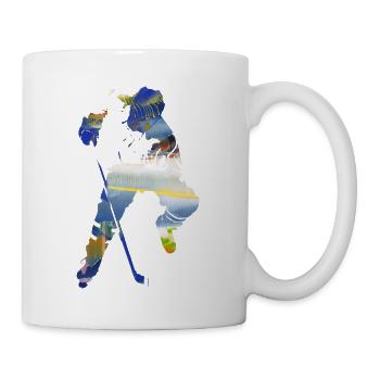 Eishockey, Hockey, Graffi, bunt - Tasse - Weiß - Rechts