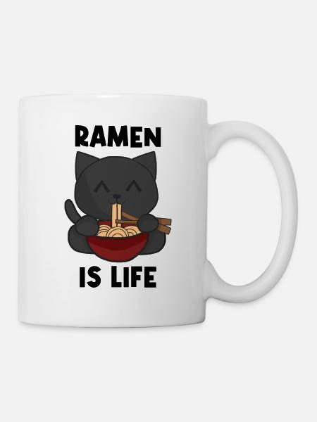 Ramen Is Life Funny Cat Food Lover - Mug - white