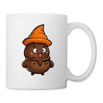 Funny Halloween poop pile with witch hat. - Mug - white - Right