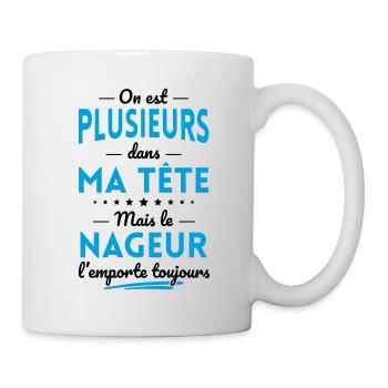 Plusieurs dans tête le Nageur l'emporte toujours - Mug blanc - blanc - Droite