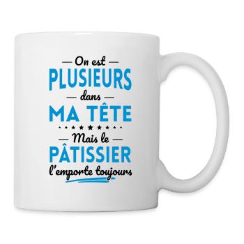 Plusieurs dans tête le Pâtissier l'emporte - Mug blanc - blanc - Droite