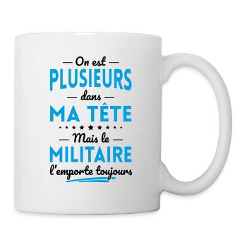 Plusieurs dans tête le Militaire l'emporte - Mug blanc - blanc - Droite