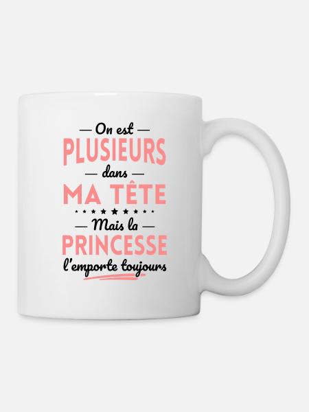 Plusieurs dans ma tête la Princesse l'emporte - Mug blanc - blanc