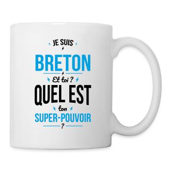 Je suis Breton - Super-pouvoir - Cadeau Humour - Mug blanc - blanc - Droite
