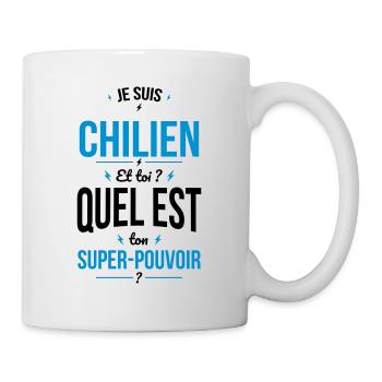 Je suis Chilien - Super-pouvoir - Cadeau Humour - Mug blanc - blanc - Droite