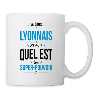 Je suis Lyonnais - Super-pouvoir - Cadeau Humour - Mug blanc - blanc - Droite