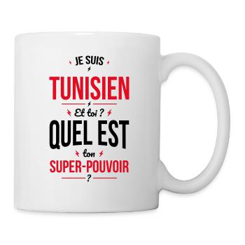 Je suis Tunisien - Super-pouvoir - Cadeau Humour - Mug blanc - blanc - Droite