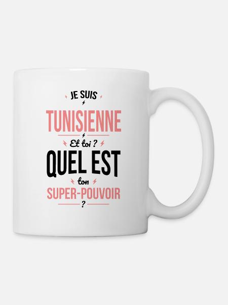 Je suis Tunisienne - Super-pouvoir - Cadeau Humour - Mug blanc - blanc
