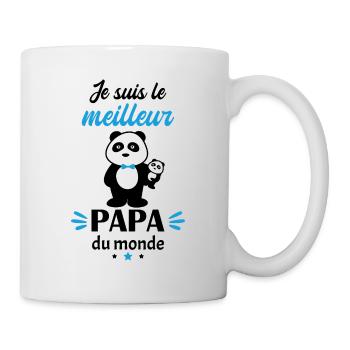 je suis le meilleur papa panda, cadeau père - Mug blanc - blanc - Droite