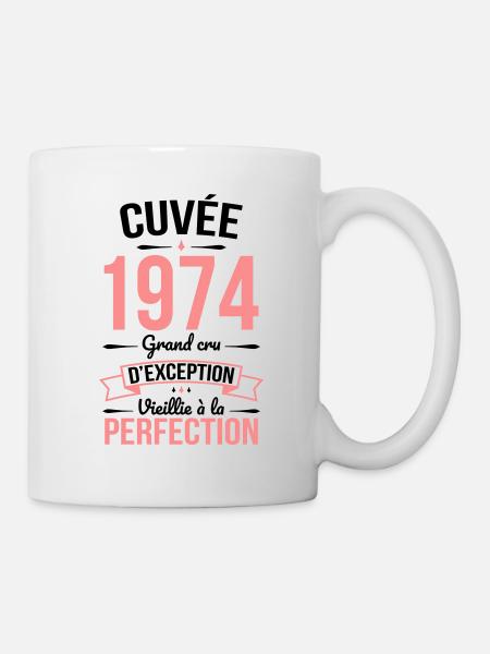 Anniversaire 50 ans - Cuvée 1974 - Cadeau Humour - Mug blanc - blanc