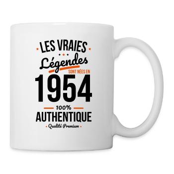 Anniversaire 70 ans - Légendes sont nées en 1954 - Mug blanc - blanc - Droite