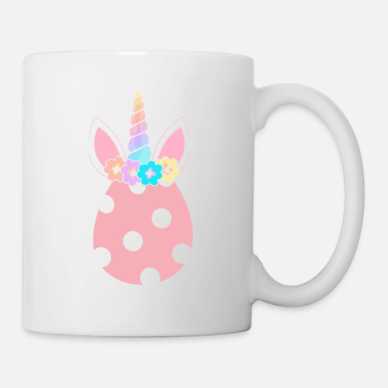Oeuf de Pâques Licorne arc-en-ciel - Mug blanc - blanc
