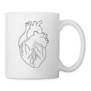Anatomisches Herz - Tasse - Weiß - Rechts
