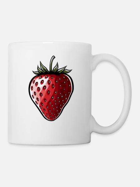 Erdbeere - Tasse - Weiß