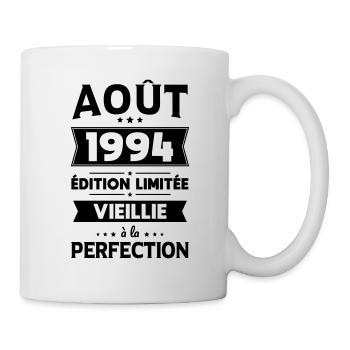 Anniversaire 30 ans - Août 1994 Perfection - Mug blanc - blanc - Droite