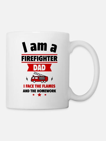 Papa pompier Cadeau de fête des pères - Mug blanc - blanc