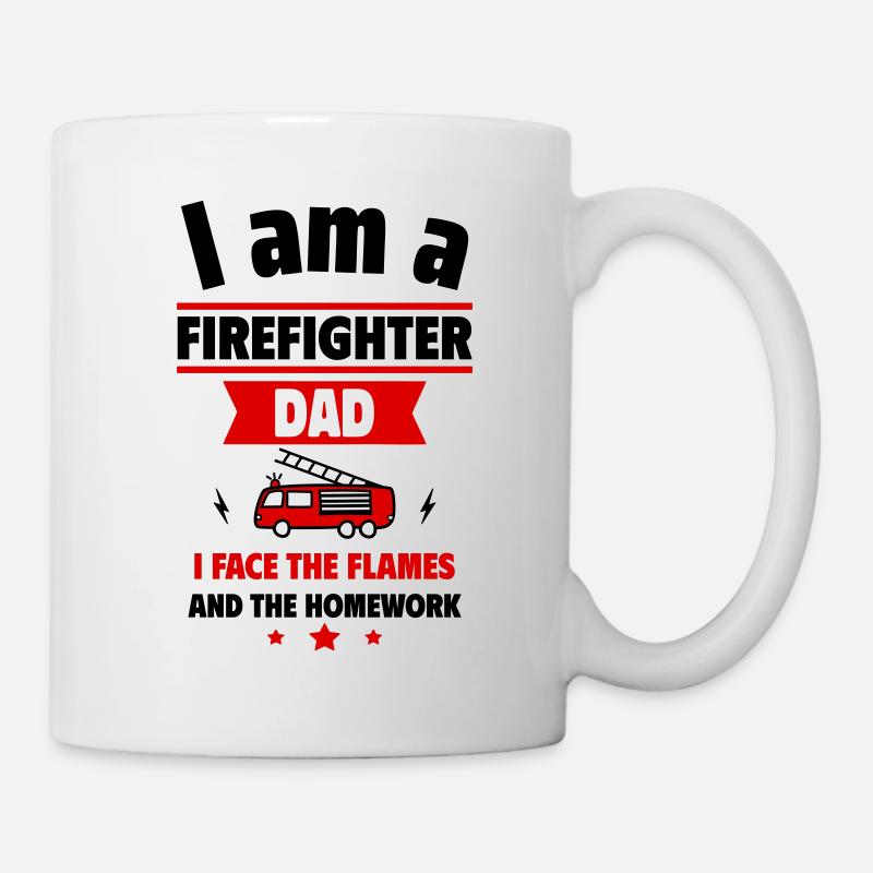 Papa pompier Cadeau de fête des pères - Mug blanc - blanc