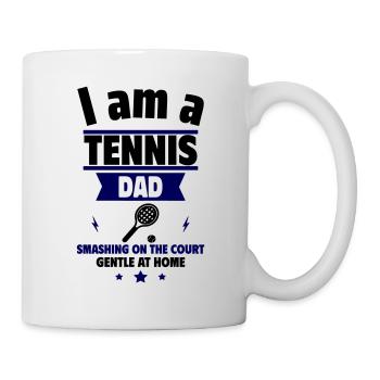 Ich bin ein Tennis-Papa, Vatertagsgeschenk - Tasse - Weiß - Rechts