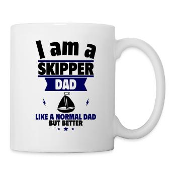 Papa Skipper, Originelles Vatertagsgeschenk - Tasse - Weiß - Rechts