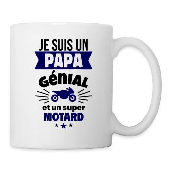 Je suis un papa génial et un super motard - Mug blanc - blanc - Droite