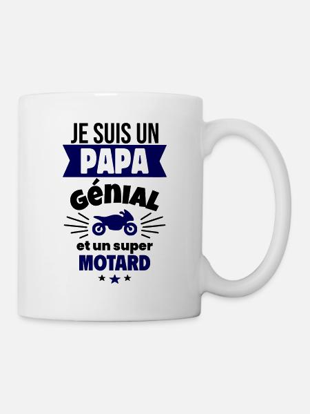 Je suis un papa génial et un super motard - Mug blanc - blanc