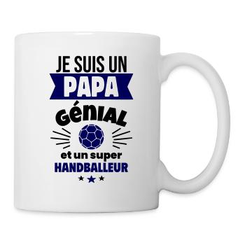 Papa génial & handballeur – idée fête des pères - Mug blanc - blanc - Droite