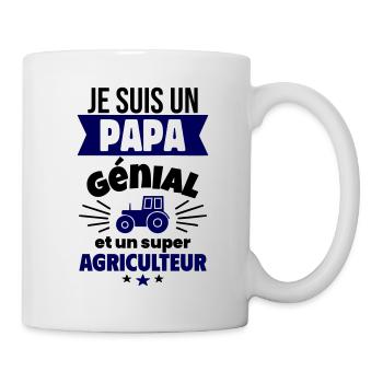 Papa génial & agriculteur – idée fête des pères - Mug blanc - blanc - Droite