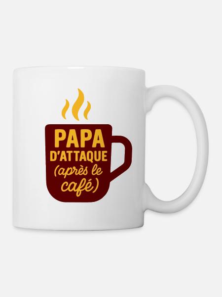 Papa d’attaque après le café Humour Original Drôle - Mug blanc - blanc