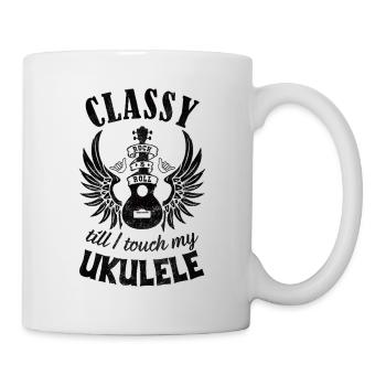 Classy till I touch my Ukulele schwarz - Tasse - Weiß - Rechts