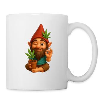 Cooler Zwerg mit Cannabis - Tasse - Weiß - Rechts