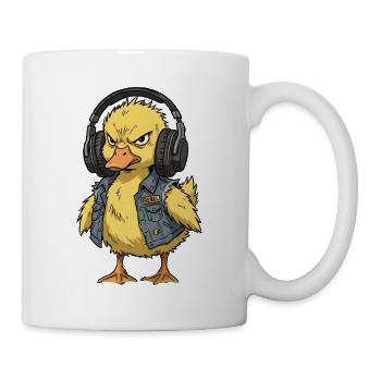 Rebellische Entenpunkfigur mit Kopfhörern - Tasse - Weiß - Rechts