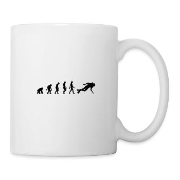Die Evolution von Flaschentauchen - Tasse - Weiß - Rechts
