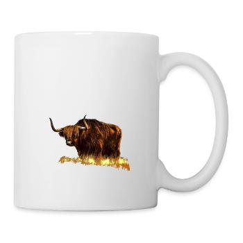 Hochlandrind - Tasse - Weiß - Rechts