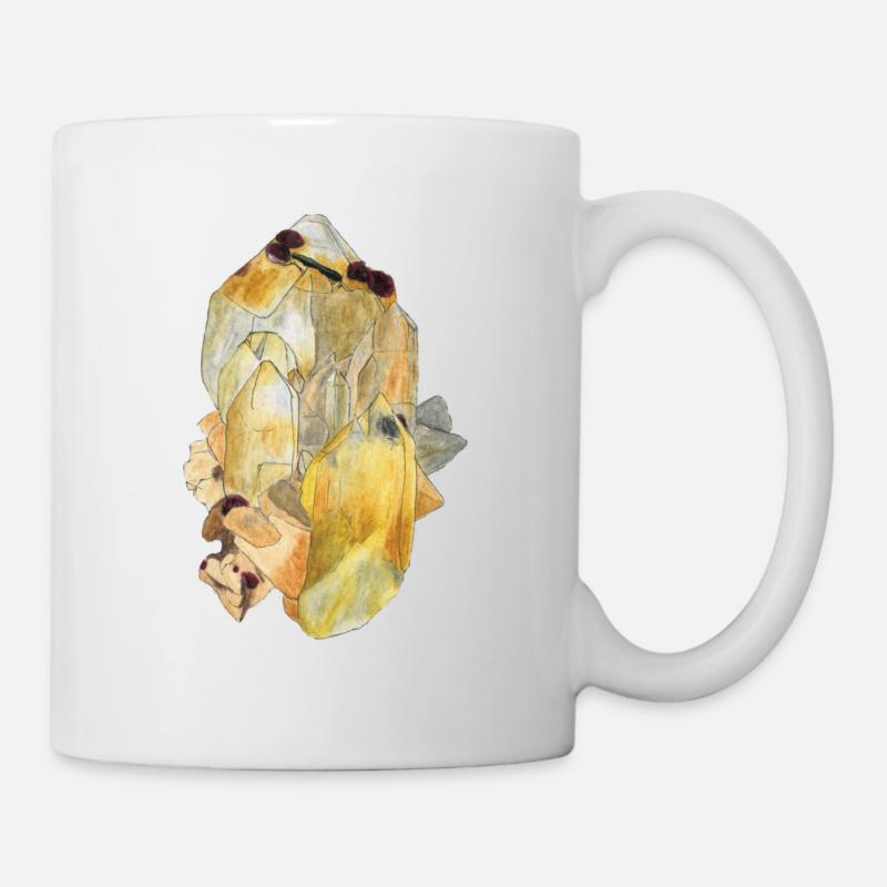 Le cristal de roche avec grenat - Mug blanc - blanc