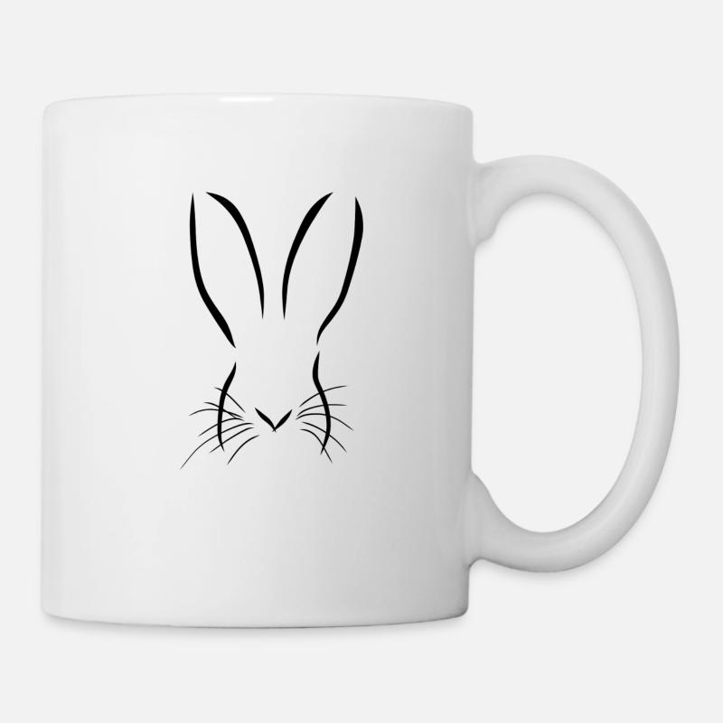 Minimalistischer Hase - Tasse - Weiß