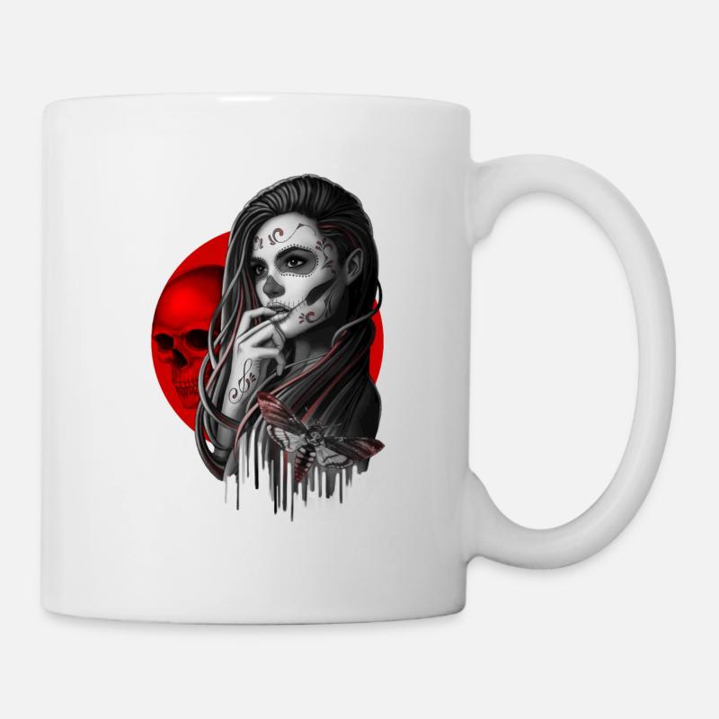 Sugar Skull Girl Hawk-Moth - Mug - white
