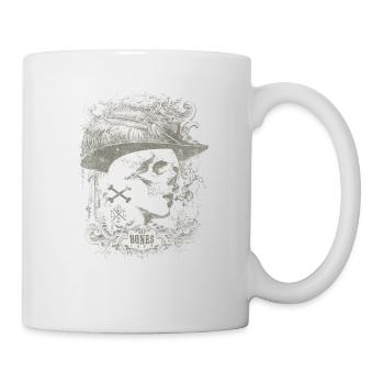 Vintage Face Skull with Hat and Bones Design - Mug - white - Right