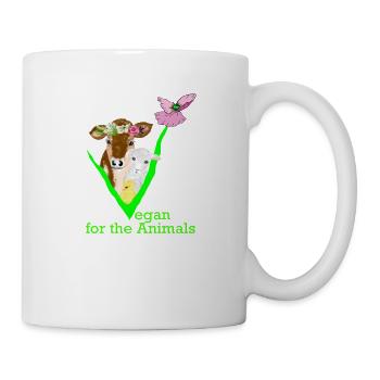 Vegan for the animals - Mug - white - Right