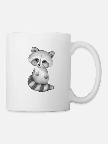 Mignon bébé raton laveur - Mug blanc - blanc