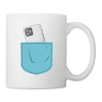 Pocket phone chest pocket Mobile phone - Mug - white - Right
