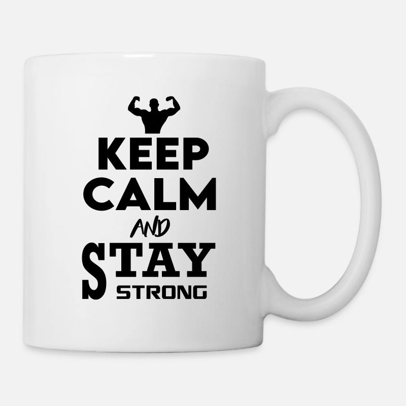 Keep Calm Stay strong persevere bodybuilder - Mug - white